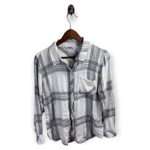 Rails Hunter Button Down in White and Sterling Top Size S